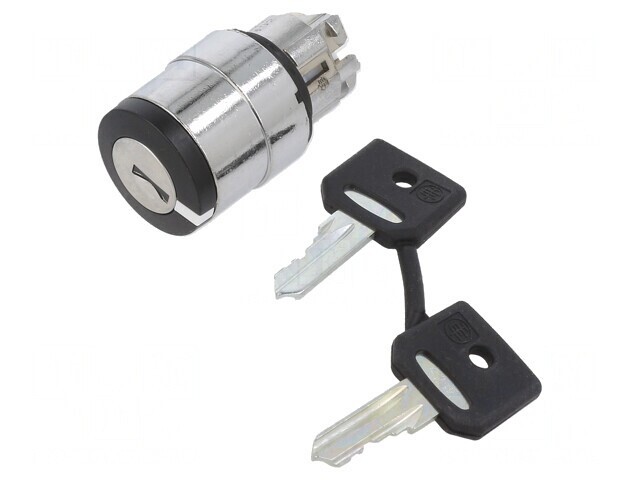 Comutator Rotativ cu Cheie 22mm Negru 2 Poziții