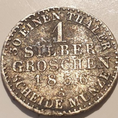 Germania Prusia 1 groschen 1856 A argint Wilhelm l foto