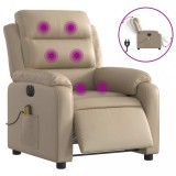 Cumpara ieftin Fotoliu electric masaj rabatabil, cappuccino, piele ecologica