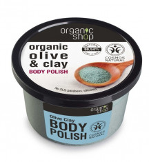 Exfoliant de corp polish cu sare marina si argila Olive Clay, 250 ml - Organic... foto