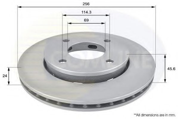 Disc frana MITSUBISHI COLT VI (Z3, Z2) (2002 - 2012) COMLINE ADC0374V