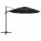 Umbrela de soare 4 niveluri, stalp de aluminiu, negru, 3x3 m GartenMobel Dekor