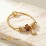 Cumpara ieftin Bratara Povestea Mea , Bratara dama cu charms placata cu aur 14K