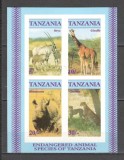 Tanzania.1986 Animale pe cale de disparitie-Bl. DX.93, Nestampilat