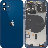Capac Baterie Apple iPhone 12, Cu Carcasa Mijloc, Albastru, Swap Premium