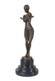 Dansatoare-statueta Art Deco din bronz cu soclu din marmura PAB052