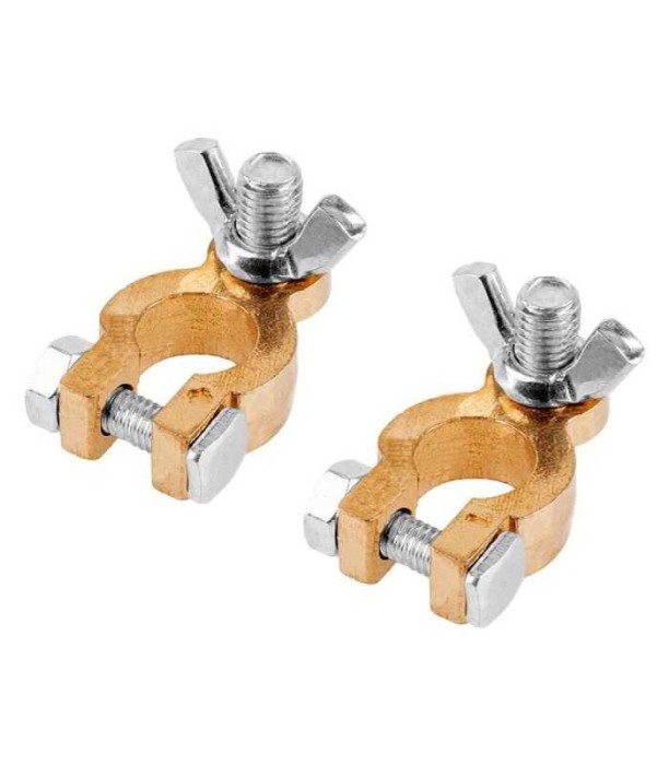Set 2 borne baterie auto + / - strangere cu piulita fluture ZLA0102