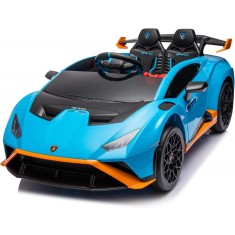 Masinuta electrica cu functie drift Lamborghini Huracan STO, putere 220W, 12V Premium, albastra