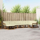 Cumpara ieftin Set de canapele de exterior 7 buc. 7-Locuri Natural si Crem