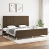 VidaXL Cadru de pat fără saltea, maro &icirc;nchis, 200x200 cm, textil 3125084