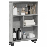 vidaXL Cărucior depozitare &icirc;ngust gri beton 48x13x68 cm lemn prelucrat