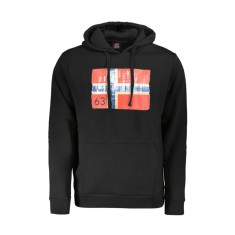 Hanorac bărbați fară fermoar cu imprimeu cu logo, Negru, XL