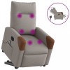 VidaXL Fotoliu electric masaj rabatabil cu ridicare, gri taupe, textil