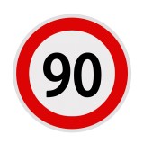 Autocolant limita de viteza 90, diametru 21 cm pentru vehicule