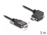 Cablu cu suruburi USB 2.0 type C drept/unghi stanga/dreapta T-T 60W 3m, Delock 80958