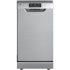 Masina de spalat vase Samus SDX410.8, 10 seturi, Latime 45 cm, 8 Programe, Clasa energetica E, Afisaj electronic, Pornire intarziata, Inox/Argintiu