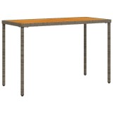 Masa de gradina, blat lemn acacia, gri, 115x54x74 cm, poliratan