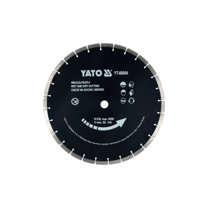 YATO Disc diamantat beton, 400x25.4 mm, ud/uscat