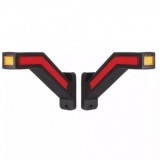 Set 2 Lampi Gabarit Neon 24V, Semnalizare Dinamica, Brat 185mm, LED, Rosu/Galben/Alb, Auto, Talpa Cauciuc