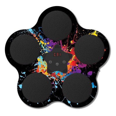 Jucarie de Boxat cu Muzica si Lumini, Cyrax, Bluetooth, Incarcare USB, Aplicare cu Ventuze, 5 Tinte, 40x38x8 cm, 930 g, Negru foto