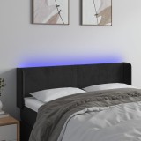 VidaXL Tăblie de pat cu LED, negru, 147x16x78/88 cm, catifea 3123006