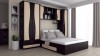 Dormitor Tineret MP, 4 piese, Wenge + Mesteacan, PAL melaminat, 264x51x200 cm, Pat 144x204 cm