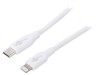 Cablu USB 2.0 Apple Lightning la USB-C 2m Alb 87W, Goobay