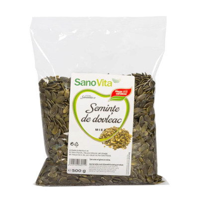 Seminte de Dovleac Sano Vita 500g, Seminte Dovleac, Seminte Dovleac Sano Vita, Seminte Dovleac Decojite, Seminte de Dovleac Decojite Sano Vita, Semint foto