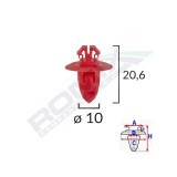 CLIPS FIXARE ELEMENTE EXTERIOARE PENTRU TOYOTA 10X20.6 - ROSU SET 10 BUC 61835