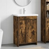 Cumpara ieftin Set de mobilier pentru baie Stejar fumuriu 61 x 40 x 84,5 cm