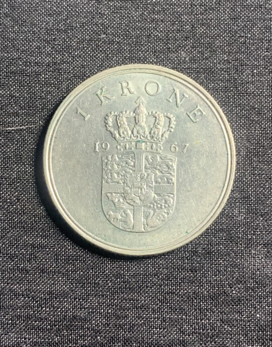 Moneda 1 coroana 1967 Danemarca