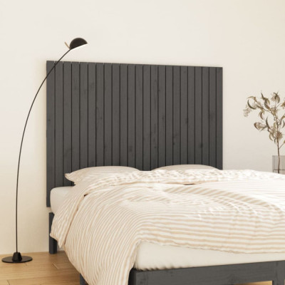 Tăblie de pat pentru perete, gri, 146,5x3x110 cm lemn masiv pin foto