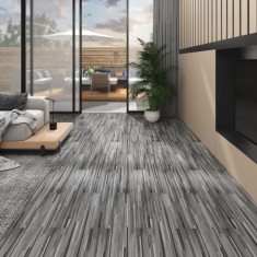 vidaXL Plăci de pardoseală autoadezive, gri dungi, 5,02 m&sup2;, PVC, 2 mm 146560