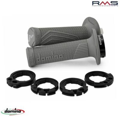 Set mansoane universale Domino (cu comanda acceleratie) - culoare: gri (lungime: mm - pentru ghidon de 22 mm) foto