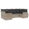 Set canapele de gradina cu perne, 6 piese gri deschis poliratan