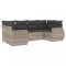 Set canapele de gradina cu perne, 6 piese gri deschis poliratan