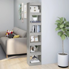 vidaXL Bibliotecă/Separator cameră, gri beton, 40x30x198 cm