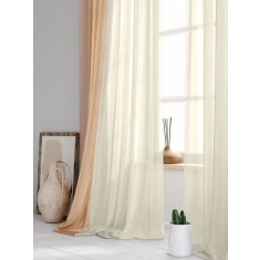 Perdea tip matase cu rejansa din bumbac tip fagure, Premium, 300x200 cm, vanilie