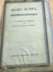 CRT9DE Carte veche Germana -Marc Aurel - Selbstbetrachtungen (Alfred Kroner Verlag) - Carte veche filozofie stoica germana [2]