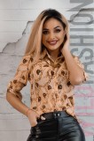 B731-15 Camasa casual din material vaporos si imprimeu