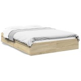 Cumpara ieftin Cadru de pat cu sertare stejar sonoma 160x200 cm lemn prelucrat