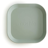 Mushie Square Dinnerware Plates farfurie Sage 2 buc