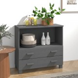 vidaXL Servantă, gri &icirc;nchis, 85x35x80 cm, lemn masiv de pin