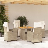 vidaXL Set mobilier de grădină cu perne, 5 piese, bej, poliratan