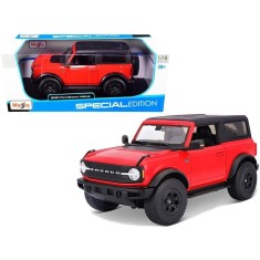 Macheta Auto Ford Bronco Wildtrak Rosu &ndash; 1:18 Maisto, Metal Die-Cast
