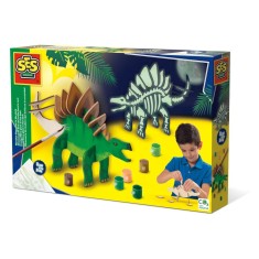 Set creativ dinozaur cu vopsea fluorescenta