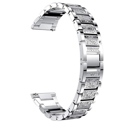 Curea otel, compatibila Samsung Galaxy Watch Active, telescoape Quick Release, Silver Diamond foto