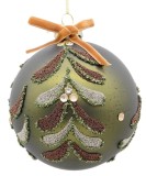 Set 8 globuri brad Craciun sticla multicolora Pine &Oslash; 10 cm