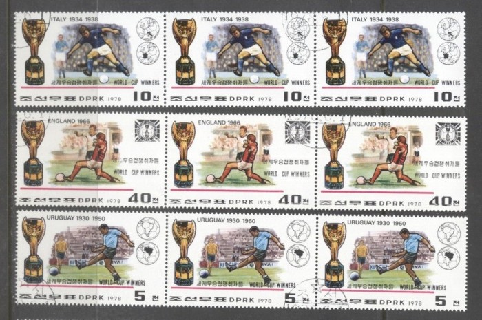 Korea 1978 3 x World Cup Football winners Mi.1747-1748 1751 used TA.190
