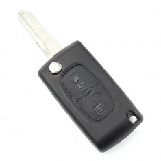 Citroen / Peugeot 206 - Carcasa tip cheie briceag cu 2 butoane si suport baterie foto